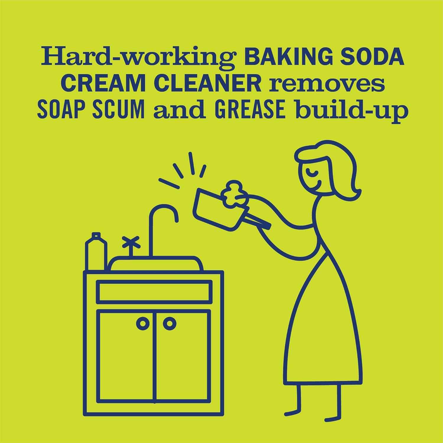 MRS. MEYER'S CLEAN DAY Baking Soda Cream Cleaner, Cuts Grease, Scratch-Free Polish, Lemon Verbena