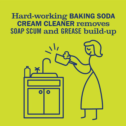 MRS. MEYER'S CLEAN DAY Baking Soda Cream Cleaner, Cuts Grease, Scratch-Free Polish, Lemon Verbena