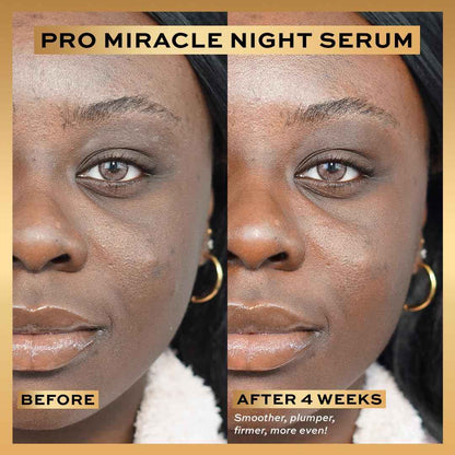 Revolution Pro Miracle Night Rescue Serum Advanced Complex, Overnight Face Serum, Smooths & Plumps Skin with Hyaluronic Acid & Peptides, 1 oz