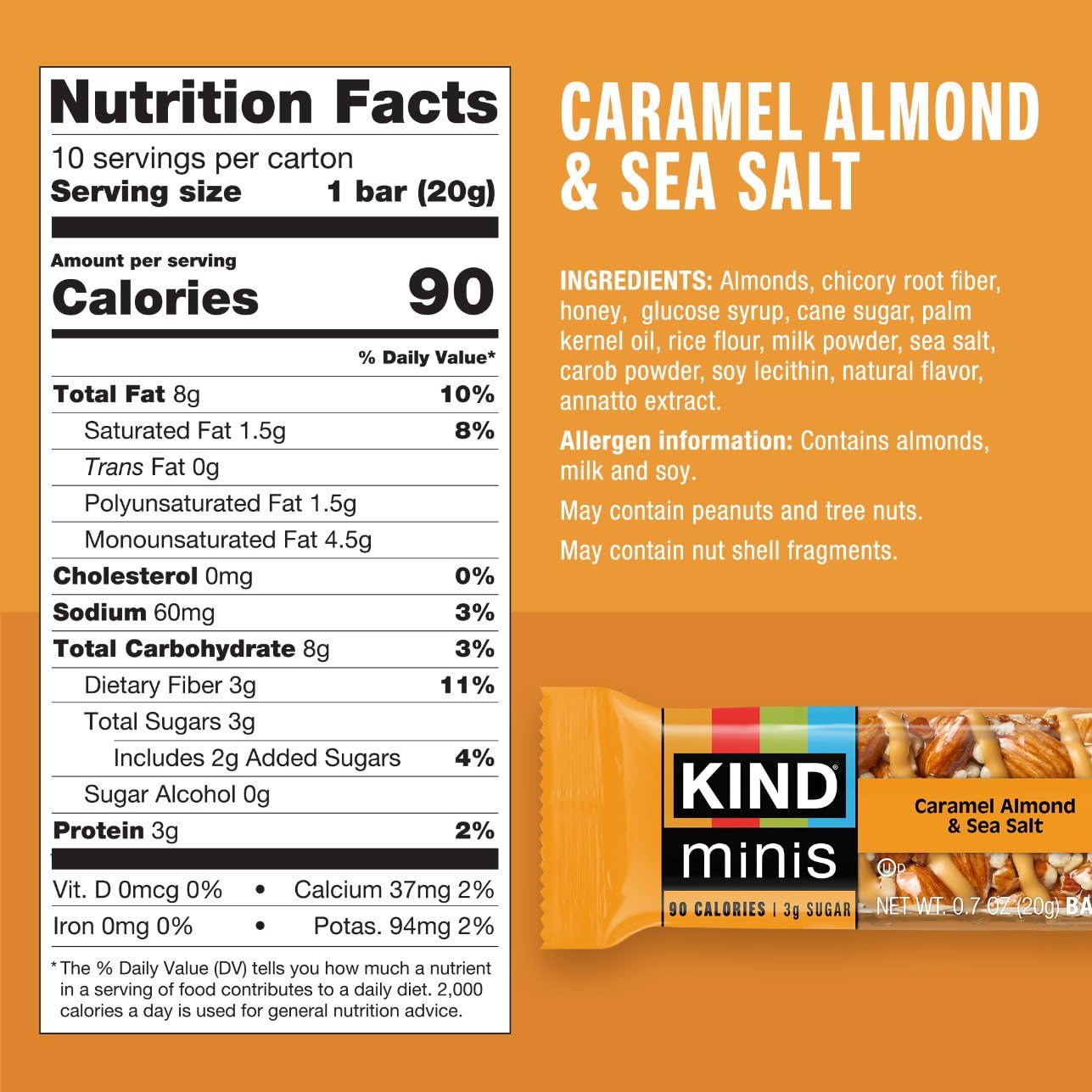 KIND_Mini_Snack_Bars_Variety_Pack,_Gluten_Free,_Low_Sugar,_Low_Calorie_Snacks,_Dark_Chocolate_Nuts_&_Sea_Salt,_Caramel_Almond_&_Sea_Salt,_20_Count