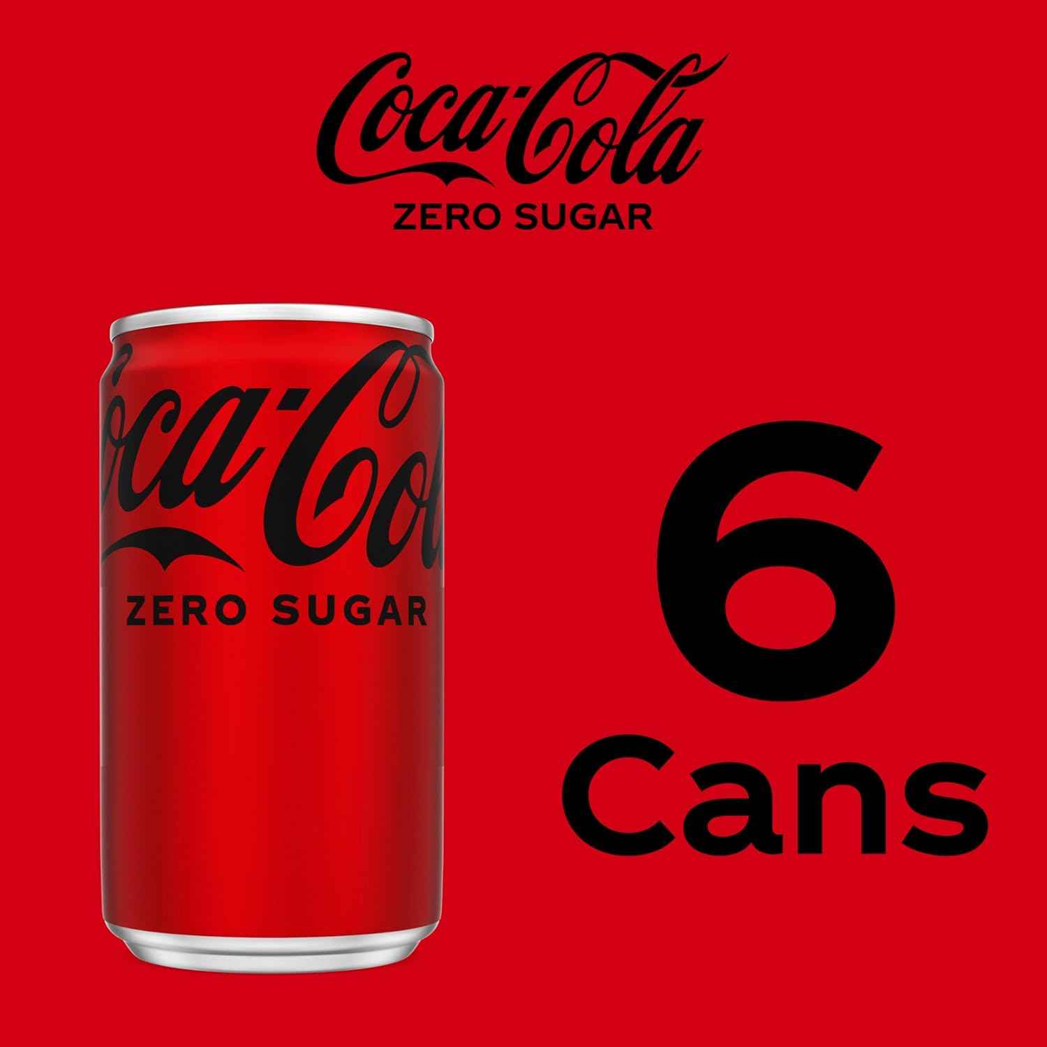 Coke Zero Sugar Mini-Can 7.5 fl oz, 6 Pack (Package May Vary)