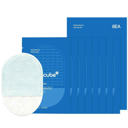 medicube Zero Pore Peel Pads (8ea) | Smoothing Mitt for Face & Body | Rice Extract, Natural AHA & Panthenol | Double-Sided Organic Cotton & Microfiber Pads | Polish for Smooth, Clear Skin