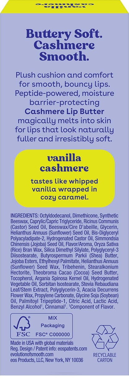 eos_Cashmere_Lip_Butter_-_Vanilla_Cashmere,_Plumping_Peptides,_Smoothing,_eos_Lip_Butter,_Shea_Butter,_Lip_Mask,_Lip_Moisturizer,_Soft_Lips,_0.35_fl_oz