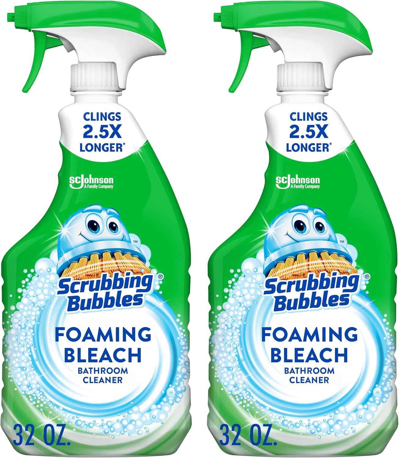 Scrubbing Bubbles Foaming Bleach Bathroom and Shower Cleaner Disinfectant Spray, Helps Erase Mold & Mildew, 32oz