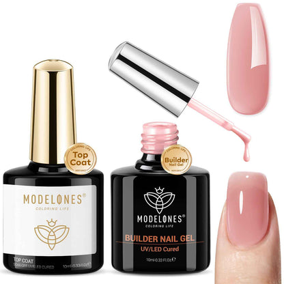 modelones Gel Top Coat, 15ml No Wipe Gel Nail Polish High Gloss Top Coat Shiny Long Lasting Clear Top for Acrylic Nails, Need U V/LED Lamp for Home DIY Gift Spring Easter's Manicure Salon