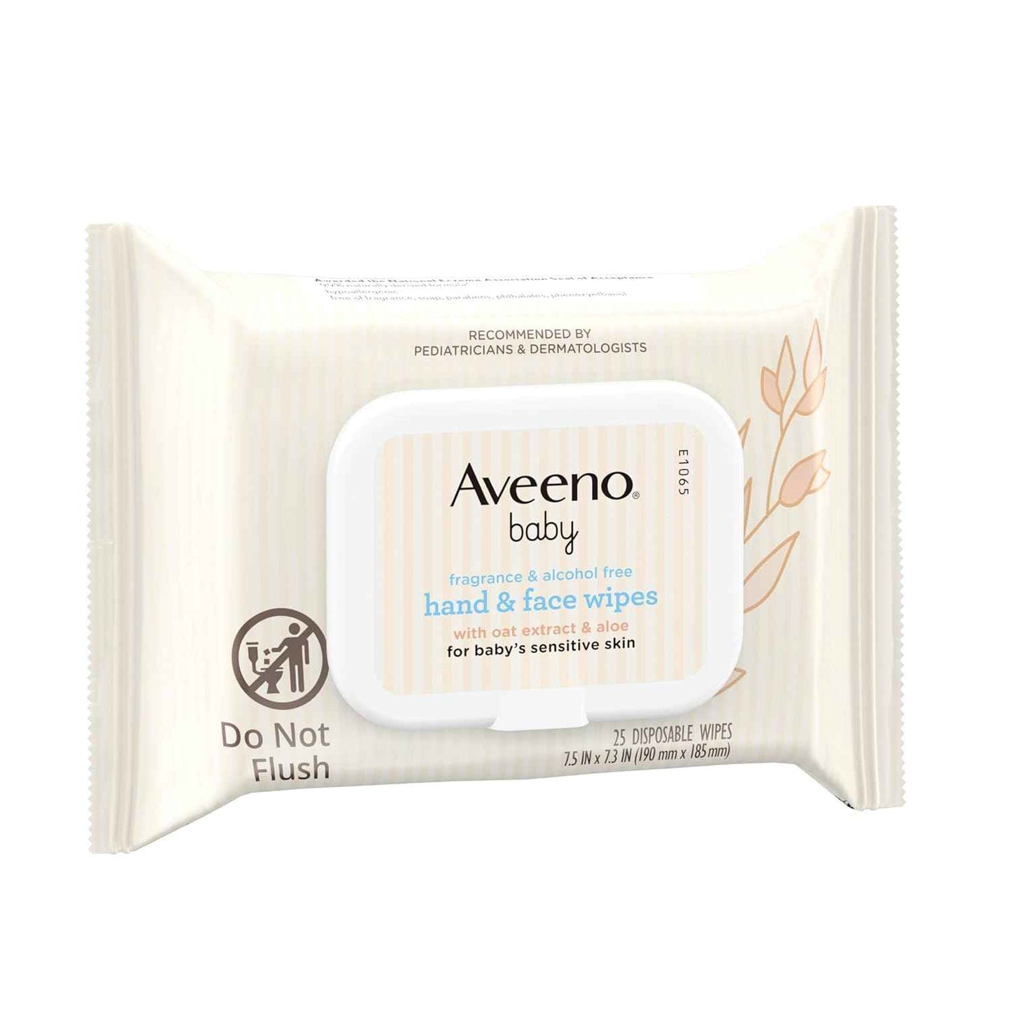 Aveeno Baby Fragrance-Free Hand & Face Wipes with Oat Extract & Aloe, Cleansing & Moisturizing Baby Wipes for Sensitive Skin, Sulfate-, Alcohol-, Paraben- & Dye-Free, Hypoallergenic, 25 ct
