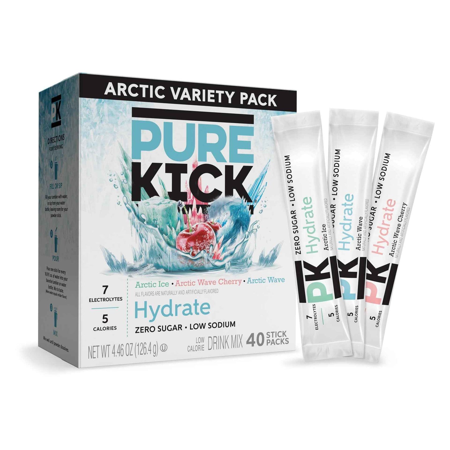 PURE KICK Energy Singles To Go Drink Mix, Includes 12 Boxes with 6 Packets in each Box, 72 Total Packets
