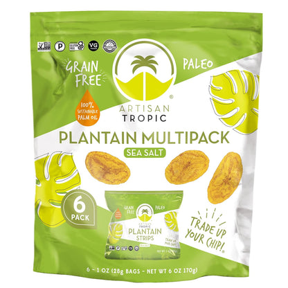 ARTISAN_TROPIC_Plantain_Strips_Sea_Salt_-_6_Pack,_1oz_-_Vegan,_Paleo,_Gluten_Free_Chips_-_Individual_Bags_Healthy_Snacks_for_School,_Gym,_Kids_–_Whole_30_Approved_Foods_Baked_Banana_Chips