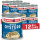 Whole Oysters - 8 Ounce (Pack of 12)