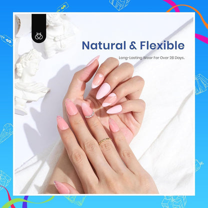 Beetles_Gel_Nail_Kit_Etch-X,_Almond_Short,_504pcs_12_Sizes_Nail_tips,_with_9_in_1_Nail_Glue_Mini_LED_Light,_Acrylic_Half_Matte_Tips_Press_On_Nail,_Extension_DIY_Set_at_Home,_Gift_for_Women_&_Girls