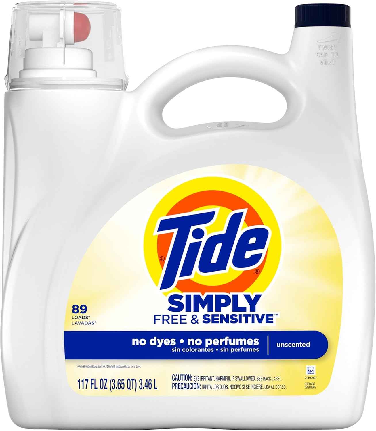 Tide Simply Liquid Laundry Detergent, Free & Sensitive Scent