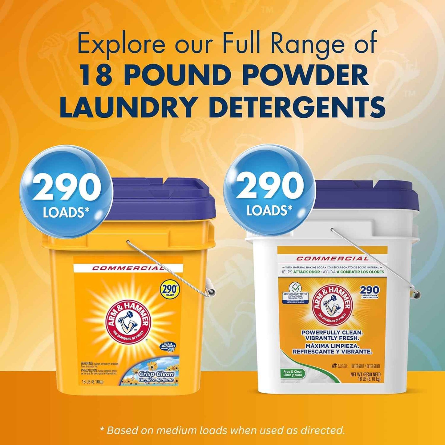 Arm & Hammer Powder Laundry Detergent, Professional Soap for Washing Clothes, 290 Loads Bulk
