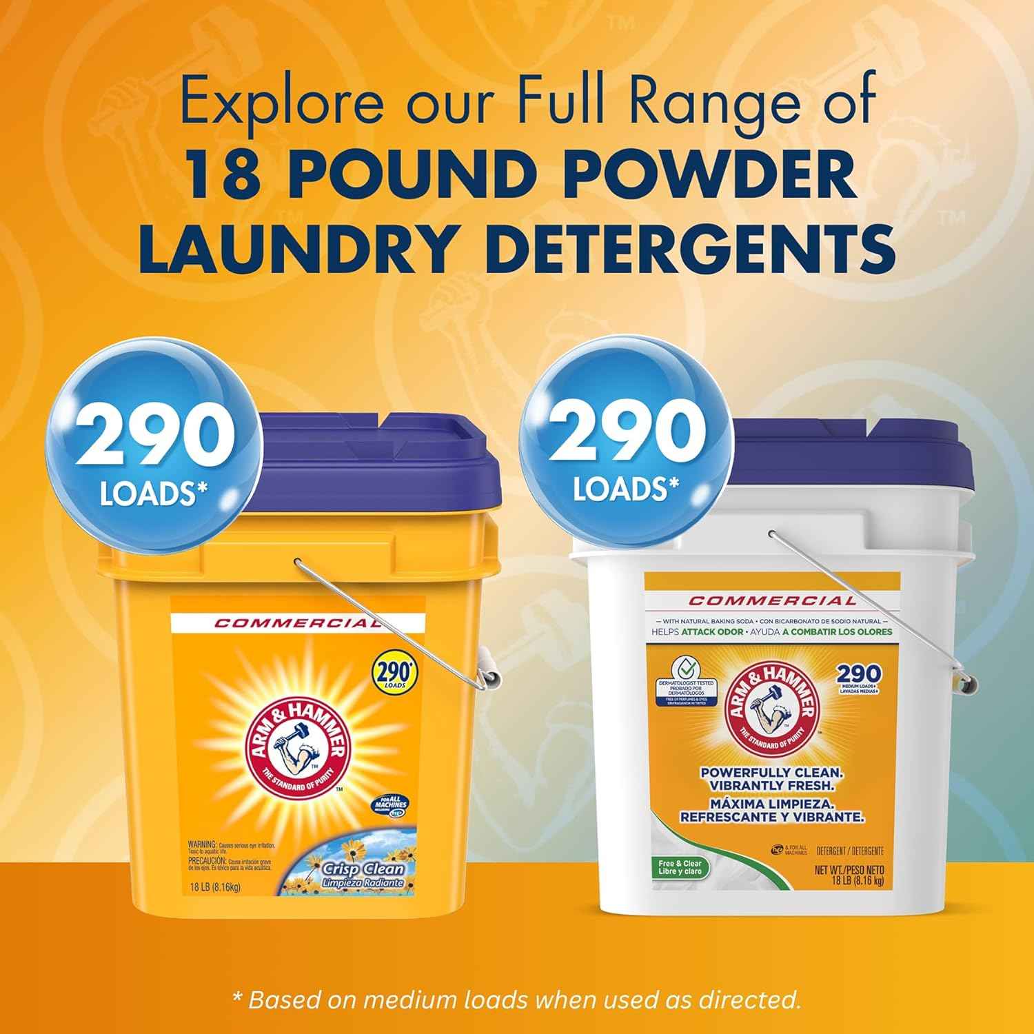 Arm & Hammer Powder Laundry Detergent, Professional Soap for Washing Clothes, 290 Loads Bulk