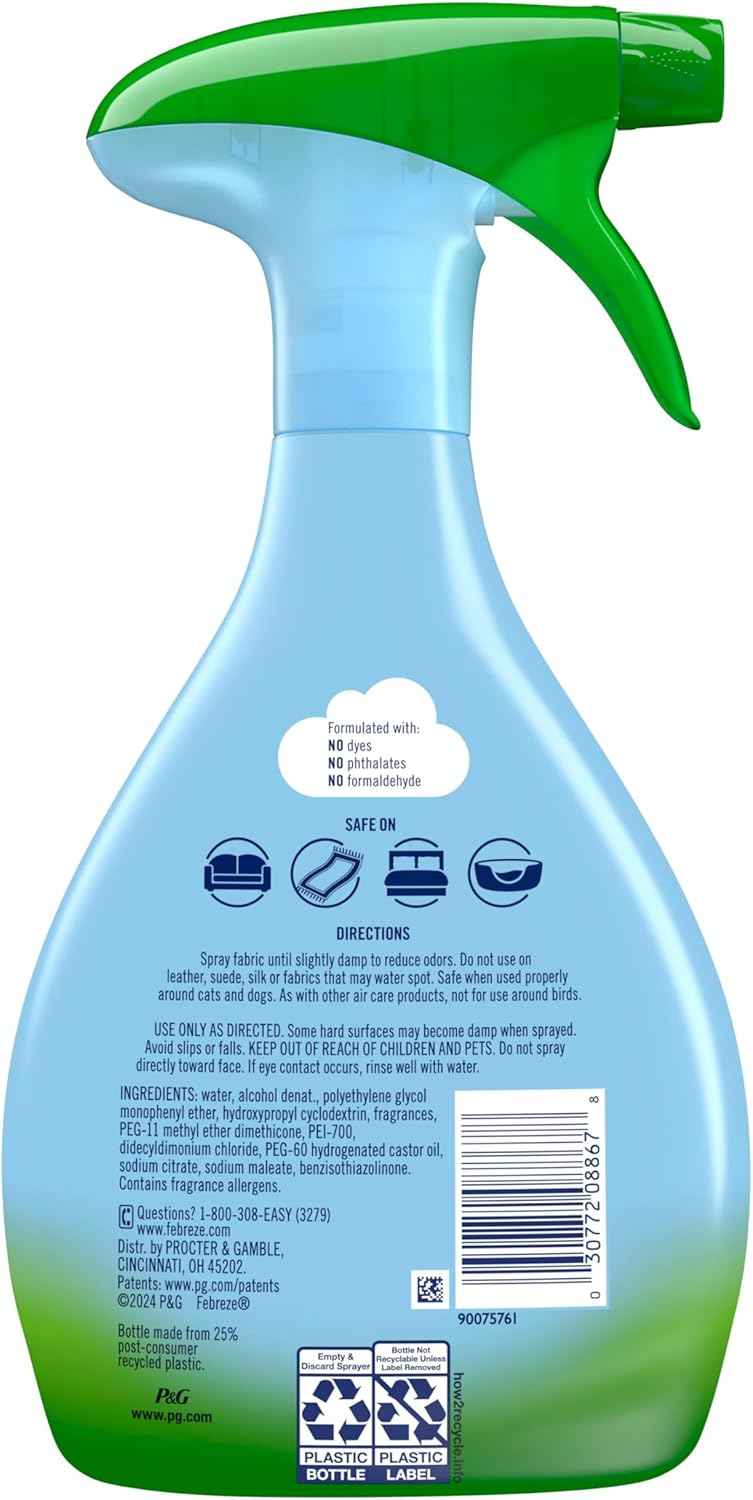 Febreze Fabric Spray Air Freshener, Odor-Fighting Fabric Refresher, Sneaker Balls Alternative, Couch Cleaner, Linen Spray, Multi-Use, Pet Odor Fighter Scent
