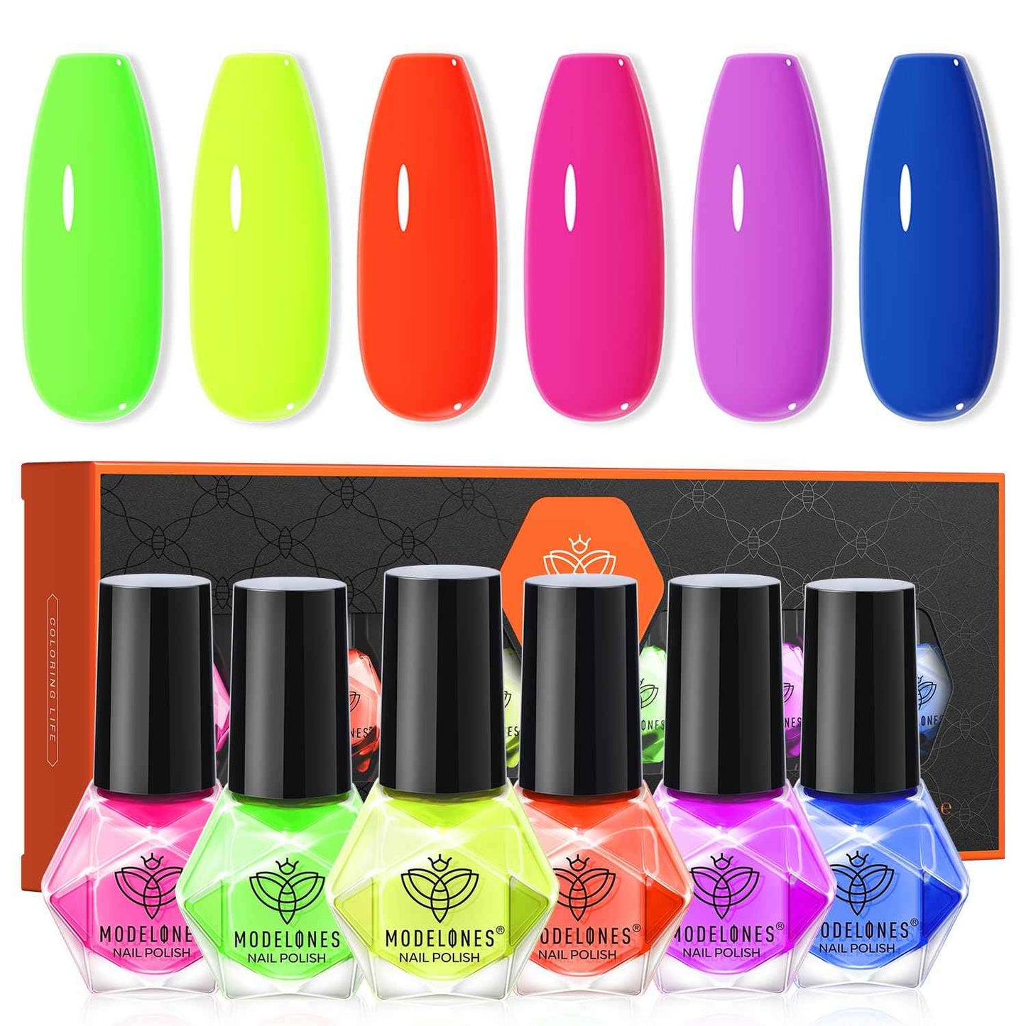 modelones Jelly Nail Polish 6 Colors, Sheer Nude Mini Nail Polish Set Red Pink Brown Quick Dry Spring Summer Fingernail Polish for DIY Nail Art Salon Home Gift for Women Girl