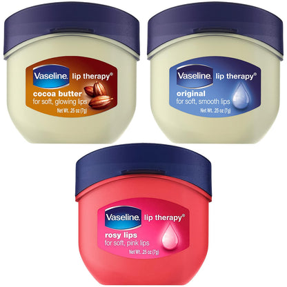 Vaseline_Lip_Therapy_Variety_3-Pack_–_Original,_Rosy_Lips,_Cocoa_Butter_Lip_Balm_Moisturizers_in_Mini_Jars,_0.25_Oz_Ea