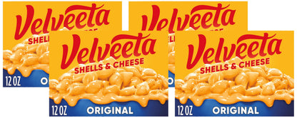 Velveeta Shells and Cheese Mac, 1 Box, for Easy Dinner or Dinner Sides, Original Flavor, Made with Real Cheese, 12 oz (Pack of 4)