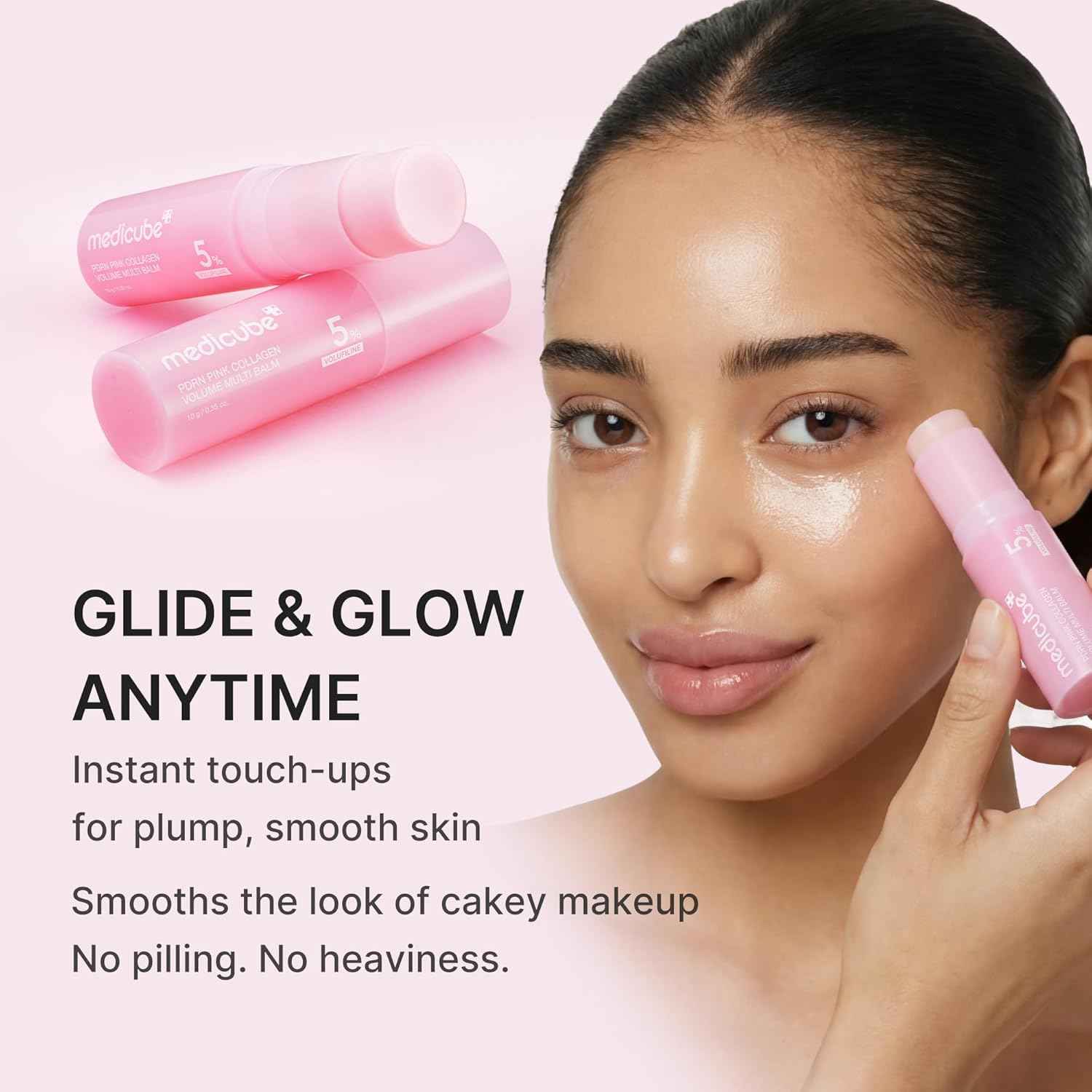 medicube PDRN Pink Collagen Volume Multi Balm Stick | Volufiline, PDRN, NAD, Collagen | Face & Body Balm for Under-Eyes, Neck, Forehead, Smile Lines, Lips | Plumping, Radiance, Line Care | K-Beauty