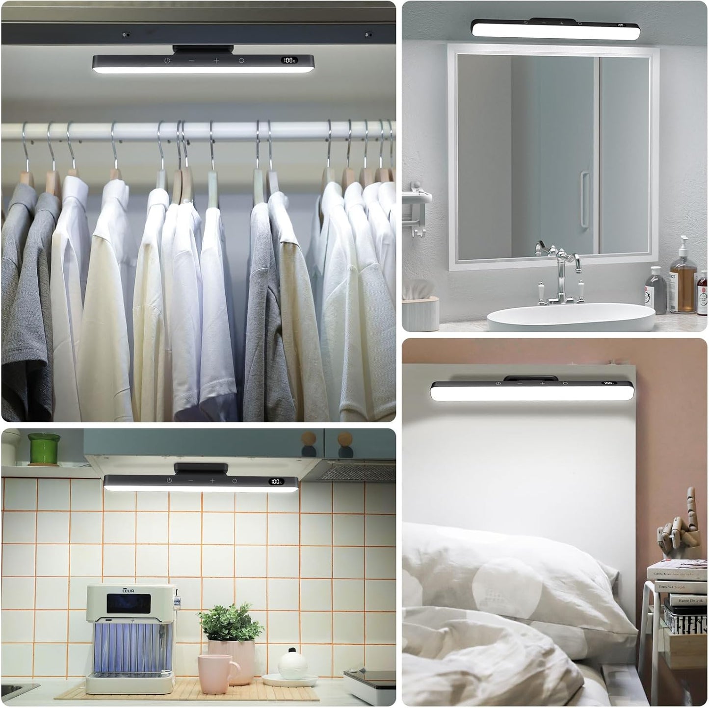 WILLED_3W_Dimmable_Mirror_Lights,3_Colors_Adjustable_Wall_Light_with_120_LED,Touch_Control,2000mAh_Rechargeable_Battery_Makeup_Light,_Magnetic_Stick_Light_Bar_for_Cabinet,Kitchen,Closet,Bedside,Desk