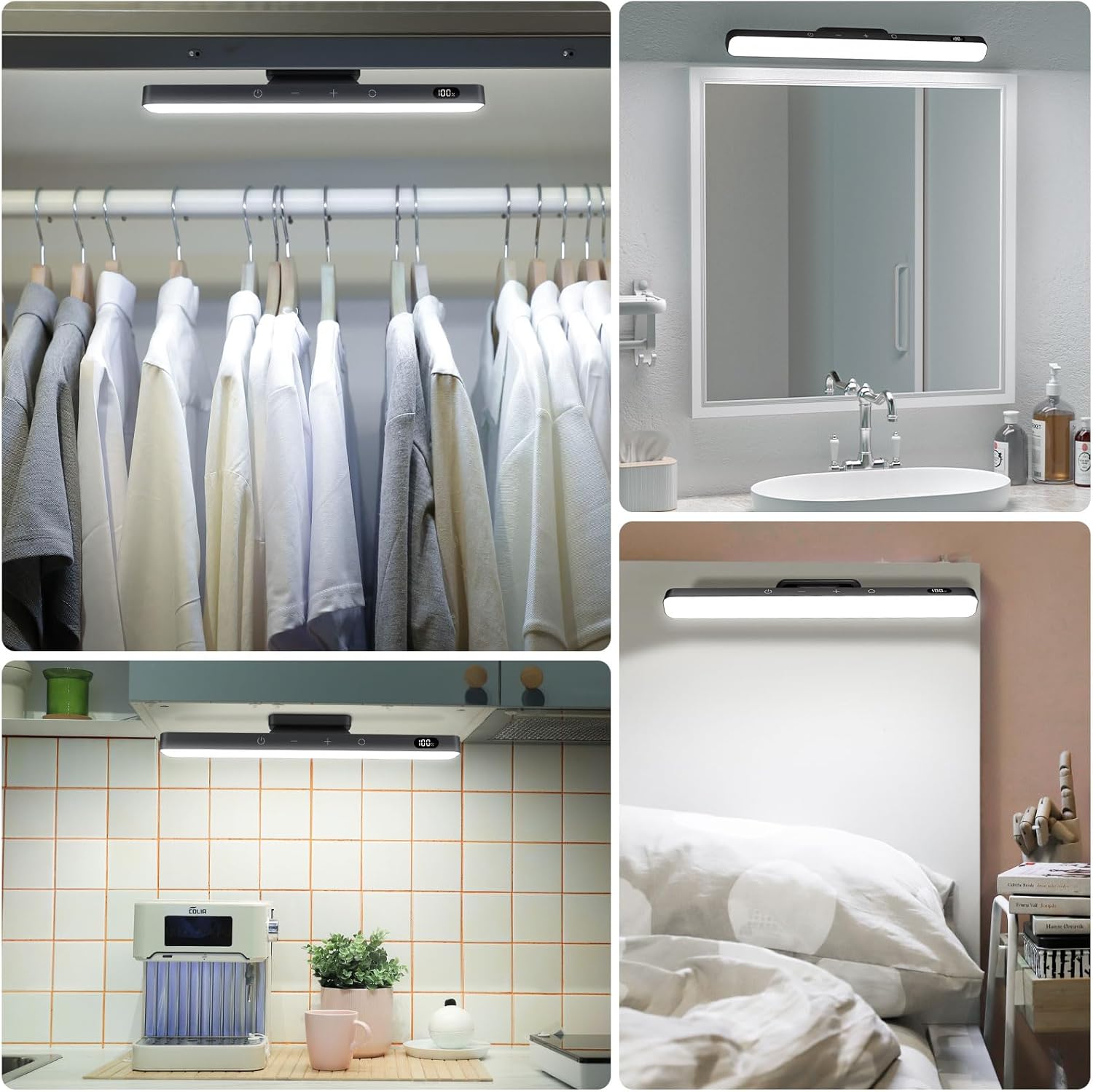 WILLED_3W_Dimmable_Mirror_Lights,3_Colors_Adjustable_Wall_Light_with_120_LED,Touch_Control,2000mAh_Rechargeable_Battery_Makeup_Light,_Magnetic_Stick_Light_Bar_for_Cabinet,Kitchen,Closet,Bedside,Desk