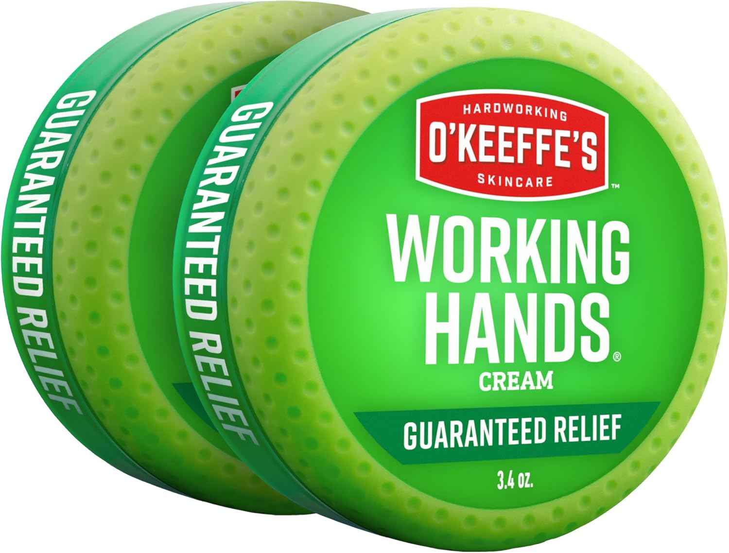 O'Keeffe's Working Hands Hand Cream for Extreme Dryness - 3.4 oz Jar (2 Pack) - Repairing Skincare for Cracked, Dry Hands