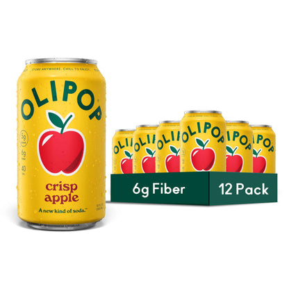 OLIPOP Prebiotic Soda Pop, Pantry Pack Packed with Prebiotics, Fiber, and Botanicals, Gluten Free, GMO Free, 12oz