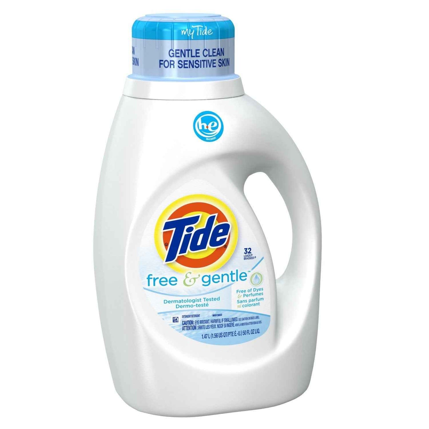 Tide Free & Gentle Liquid Laundry Detergent, Tide Laundry Detergent, Clean Laundry Detergent