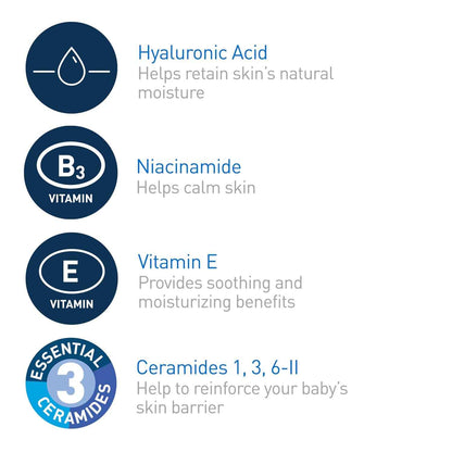 CeraVe Baby Wash & Shampoo, Tear-Free 2-in-1 Bath Wash for Hair & Skin, with Vitamin E, Fragrance-Free, Paraben-Free, Dye-Free, Phthalates-Free, Sulfate-Free
