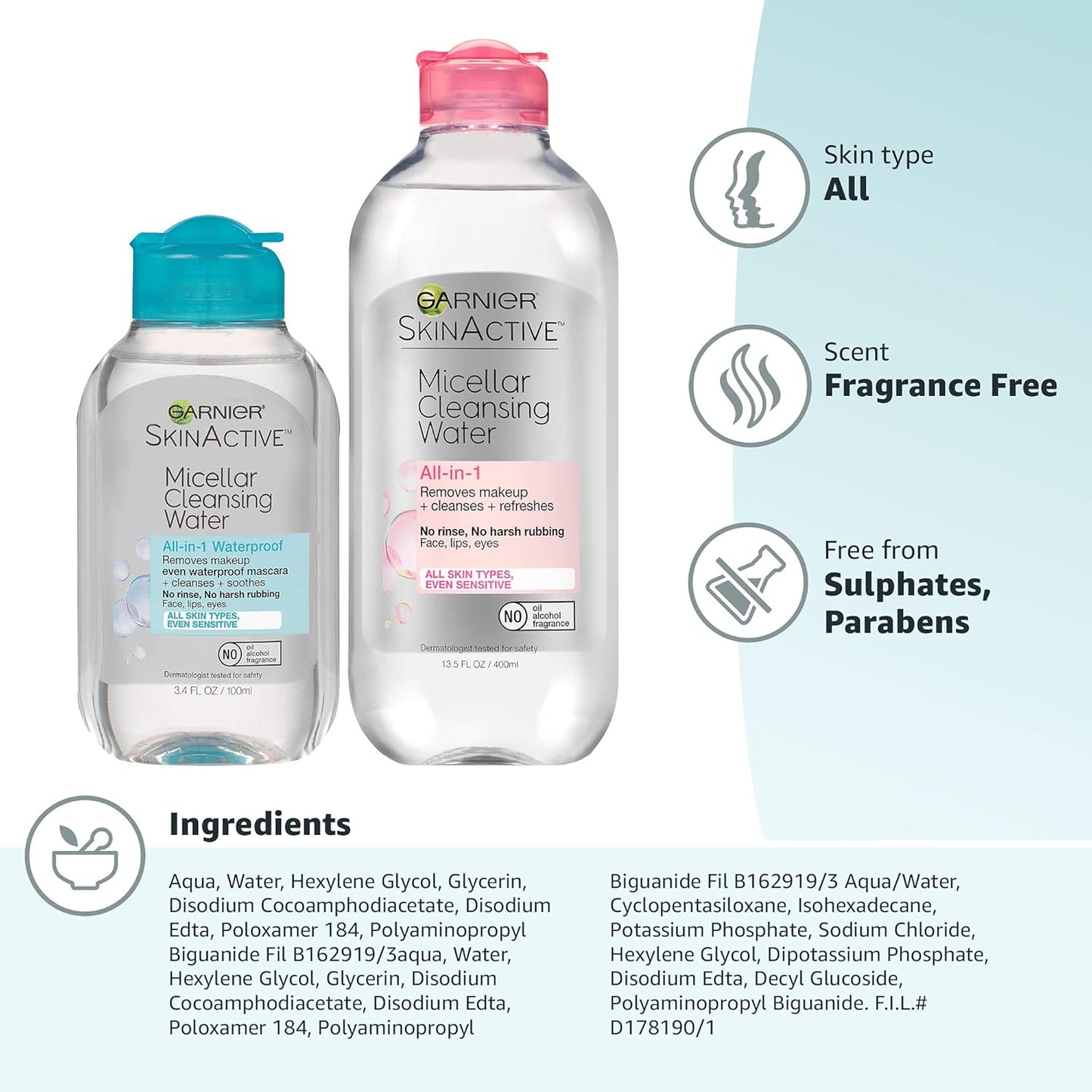 Garnier_Micellar_Cleansing_Water,_For_All_Skin_Types,_13.5_fl_oz_+_Micellar_Cleansing_Water,_For_Waterproof_Makeup,_3.4_fl_oz