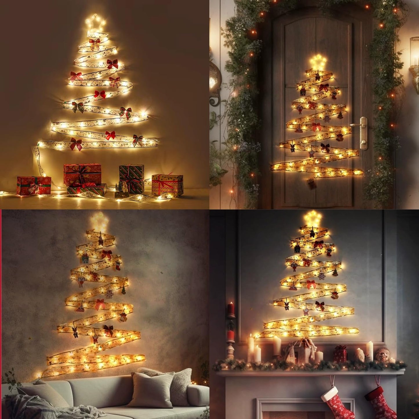 Dailyart_Christmas_Ribbon_Fairy_Lights_2_Pack_Total_100LED_USB&_Battery_Operated_String_Lights_Timer_46FT_Christmas_Lights_Indoor_with_8_Modes_Fairy_Lights_with_Remote_for_Xmas_Tree_Garland_Decoration