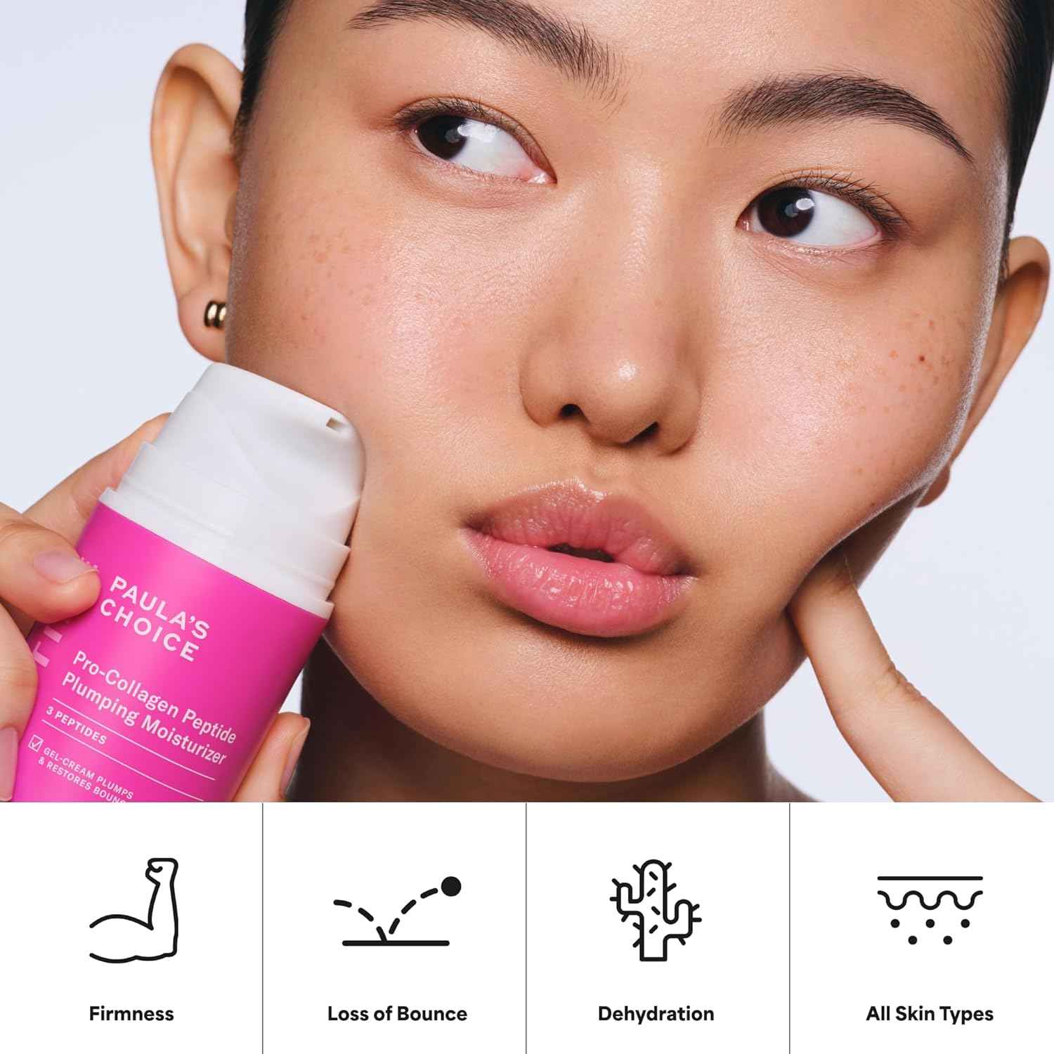 Paula's Choice Pro-Collagen Peptide Plumping Face Moisturizer, Daily Gel Face Cream for Deep Lightweight Hydration, Wrinkles & Loss of Firmness, Fragrance-Free, 1.7 Fl Oz