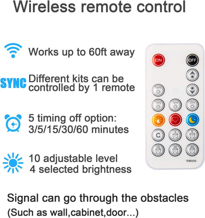 WOBANE_Under_Cabinet_Lighting,_8PCS_LED_Strip_Lights_with_Remote_and_24W_Adapter,_Ultra_Bright_240-LED_Tape_Light_for_Kitchen,Counter,Shelf,TV_Back_Warm_White/Natural_White/White,Dimmable,Timing,Memory_Function