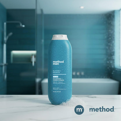 Method_Men_2-in-1_Shampoo_and_Conditioner,_Glacier_+_Granite_-_Cleans_and_Conditions_with_Argan_and_Jojoba_Oil_-_Made_without_Parabens_-_14_oz