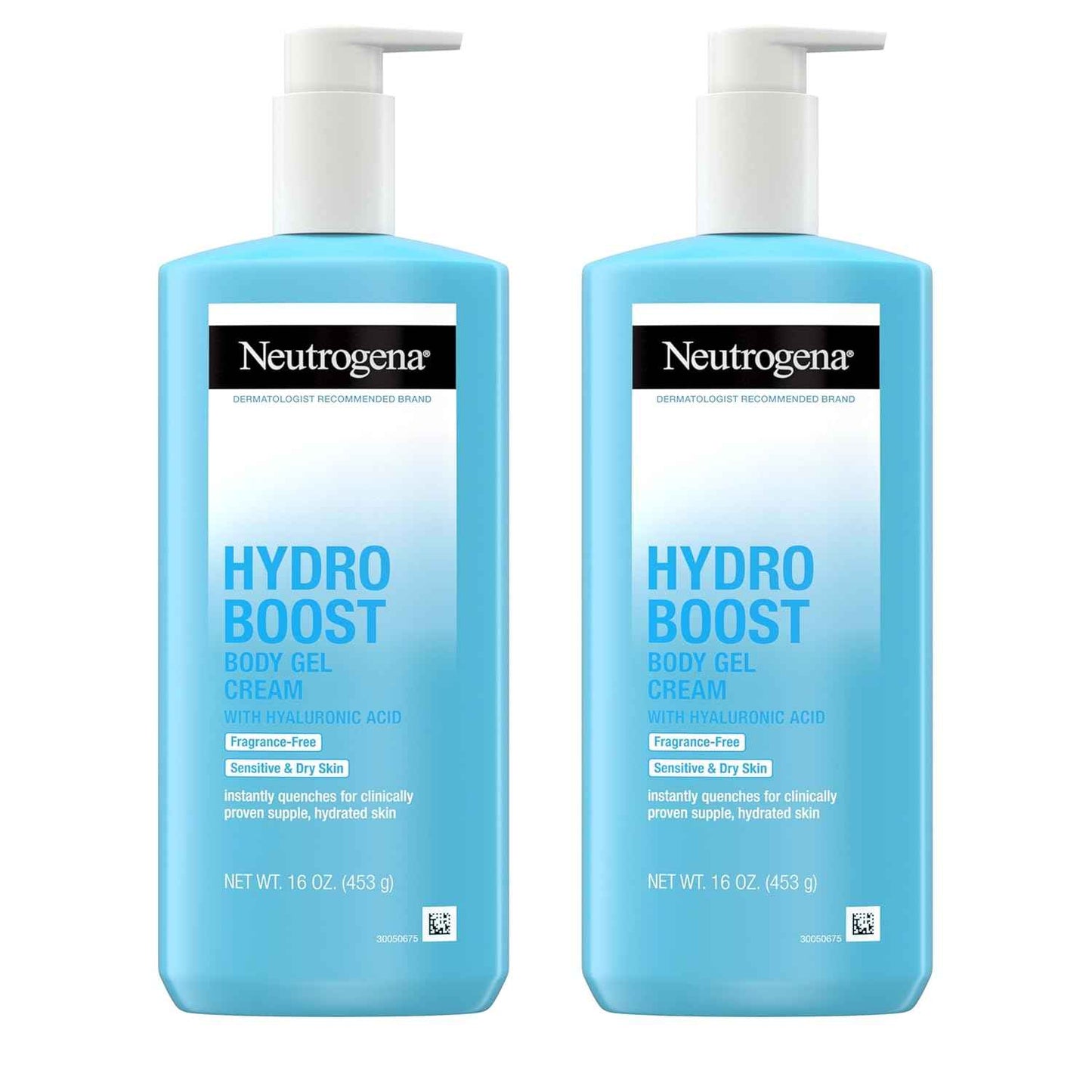Neutrogena Hydro Boost Body Gel Cream, Hydrating Body Lotion with Hyaluronic Acid for Sensitive Skin, Fragrance-Free Hyaluronic Acid Moisturizer, 16 oz