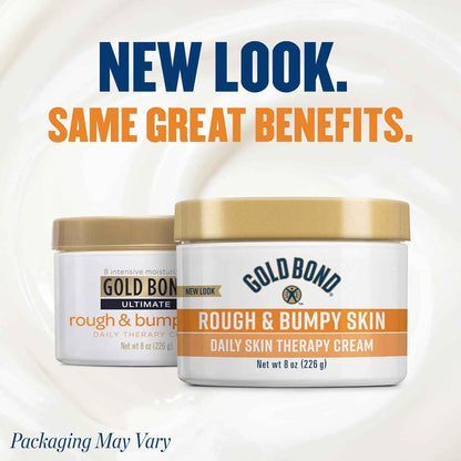 Gold Bond Rough & Bumpy Daily Skin Therapy Cream, 8 oz Cream With 7 Moisturizers & 3 Vitamins