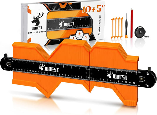 JOREST_Connectable_Contour_Gauge_(10+5_Inch),_Gifts_Ideas_for_Men_Dad_Handyman_Husband_Him,_Shape_Profile_Duplicator_with_Lock,_Outline_Angle_Measuring_Tool,_Template_tool,_Tile_Flooring,_Scribe_Edge
