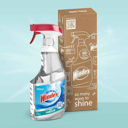 Windex Vinegar Glass and Surface Cleaner Spray Bottle, Packaging Designed to Prevent Leakage and Breaking, Surface Cleaning Spray