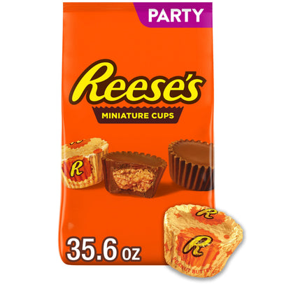 REESE&amp;#39;S Miniatures Milk Chocolate Peanut Butter Cups, Candy Party Pack, 35.6 oz