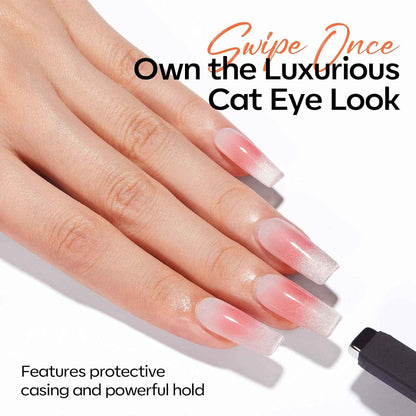 modelones Cat Eye Magnet Set, Heart Nail Art Tool Strong Magnetic Pen Double Head Round Magnets Stick Wand Diverse French Moon Floral Cateye Effect DIY Professional Manicure Gift for Women