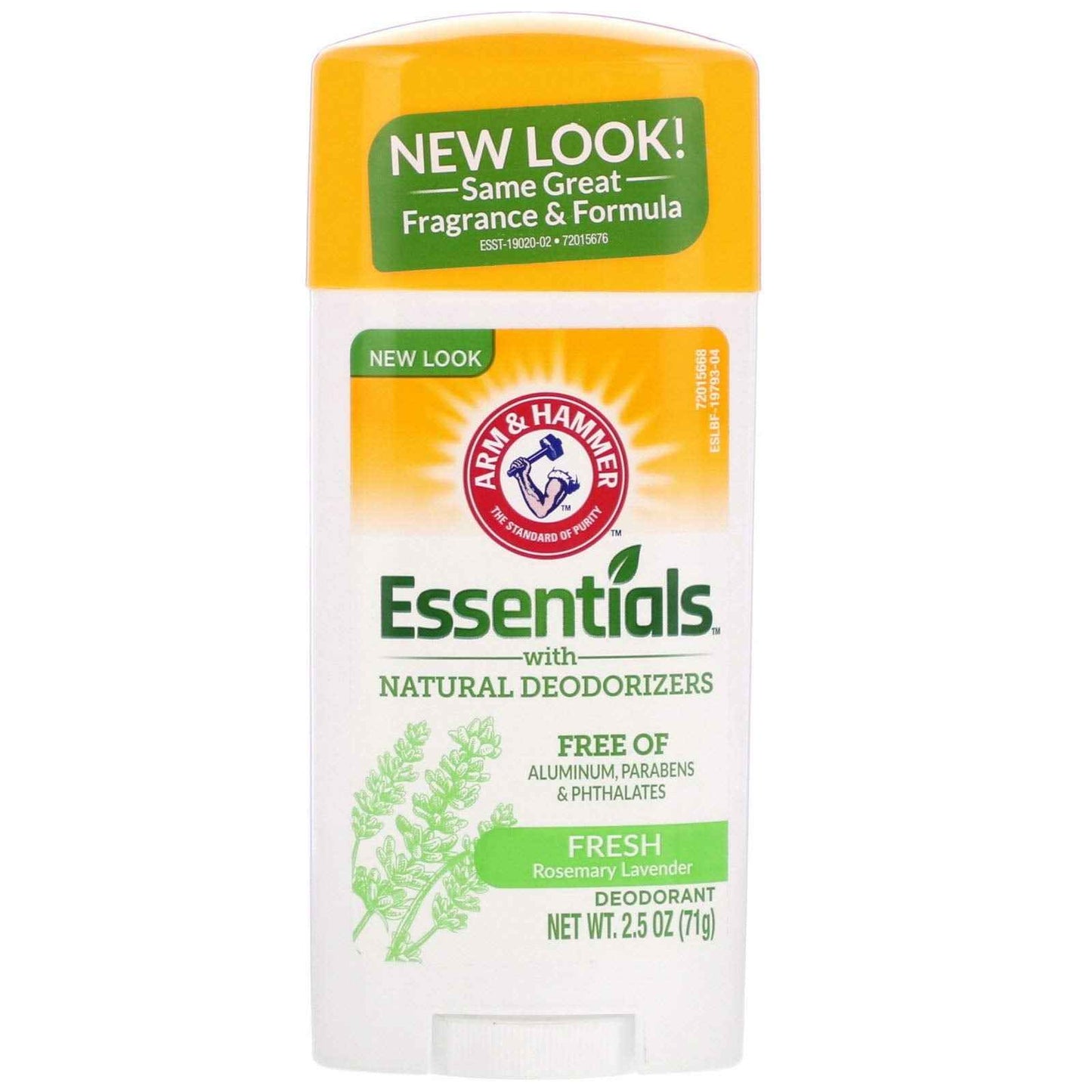 ARM & HAMMER Essentials Deodorant- Solid Oval - Made with Natural Deodorizers- Free From Aluminum, Parabens & Phthalates