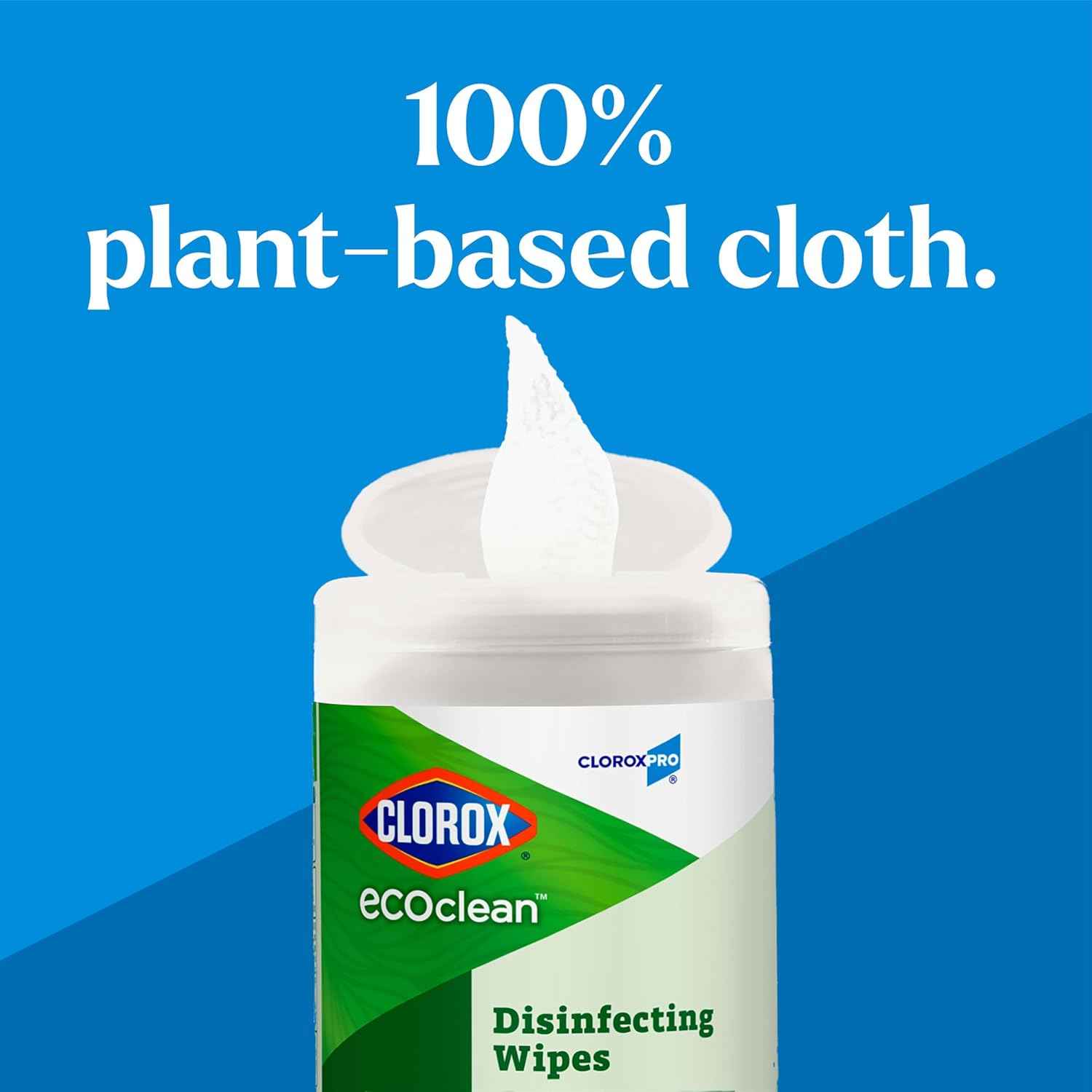 CloroxPro Clorox EcoClean Disinfecting Wipes, Multipurpose 100% Plant Based Cleaning Cloths, Antibacterial Disinfectant, Safe for Multi Surface Use