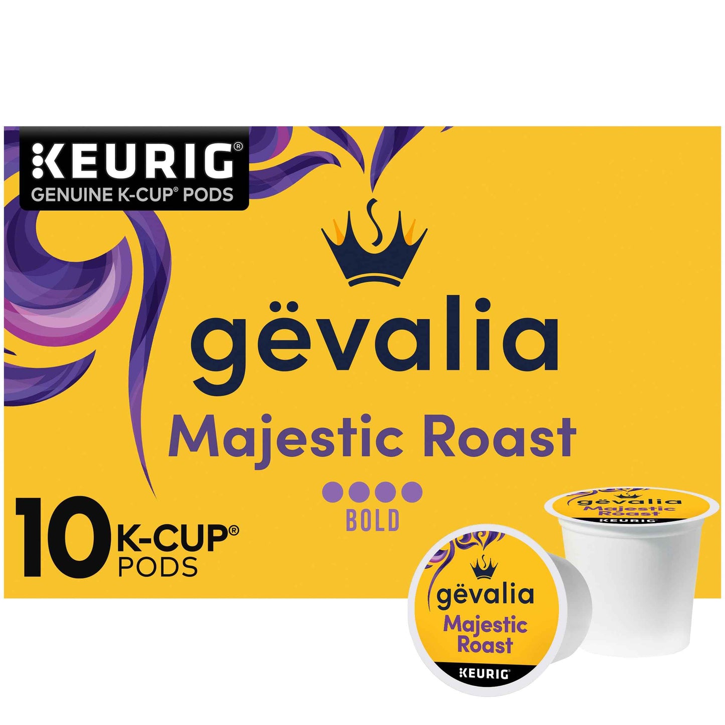 Gevalia Majestic Roast Bold Roast K‐Cup Coffee Pods, 10 ct Box