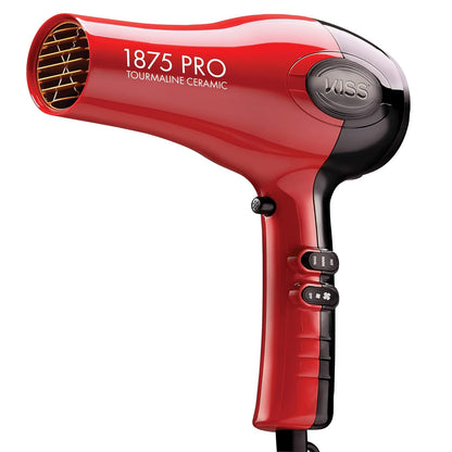 KISS_1875_Watt_Pro_Tourmaline_Ceramic_Hair_Dryer,_Styling_Edition,_3_Heat_Settings,_2_Speed_Settings,_Cool_Shot_Button,_7_Blow_Dryer_Accessories_Included,_2-Year_Warranty_-_Red