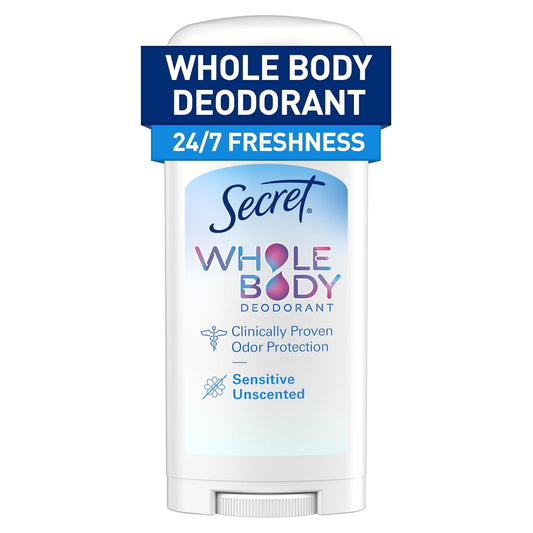 Secret_Whole_Body_Deodorant_Stick_for_Women,_Naturally_Derived_Ingredients,_Unscented,_Aluminum_Free_Deoderant_Stick,_72_HR_Odor_Protection,_2.4_oz