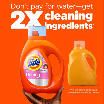 Tide Plus Boost of Ultra Downy Liquid Laundry Detergent, April Fresh Scent, 92 fl oz, 65 Loads, Laundry Detergent Liquid with Long-Lasting Freshness