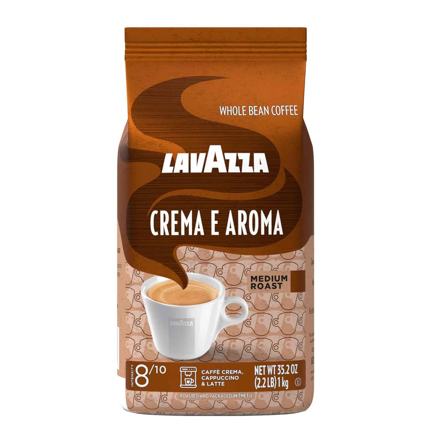 Lavazza Whole Bean Coffee Blend, Balanced medium roast with an intense, earthy flavor and long lasting crema, Non-GMO
