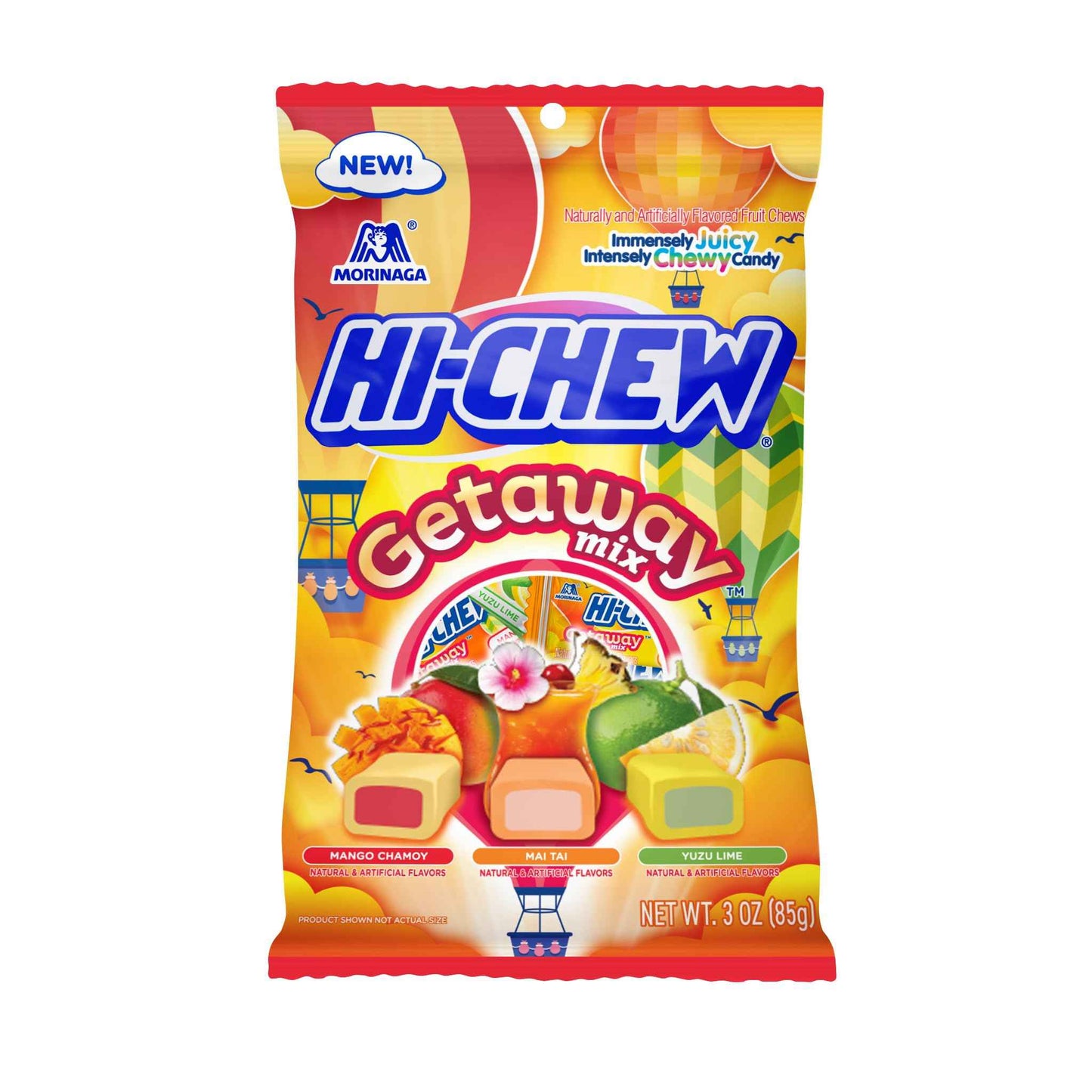 HI-CHEW Assorted, Green Apple Strawberry Mango Grape, Soft & Chewy Candy 2lb - 185+ Pieces Individually Wrapped - Made with Immensely Juicy Fruity Flavors