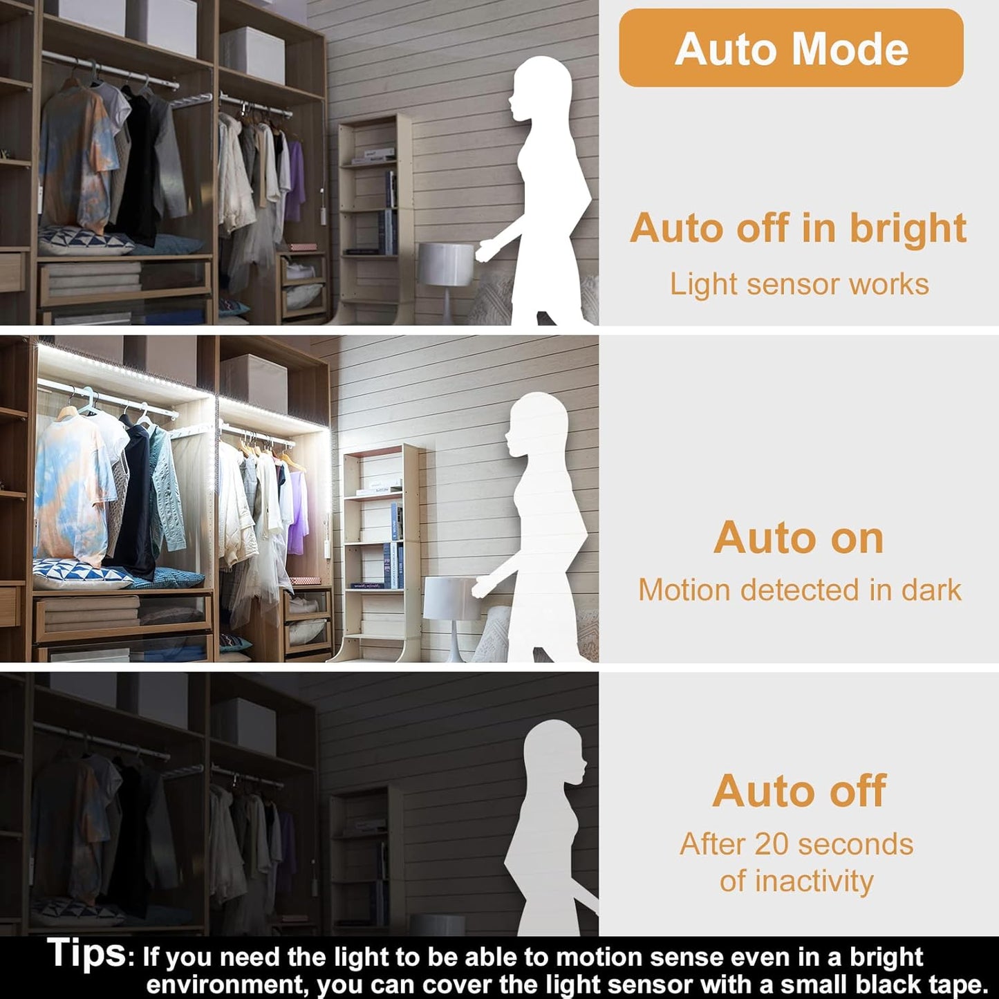 WOBANE_Motion_Sensor_Stair_Strip_Lights,Rechargeable_Motion_Activated_Closet_Light,Battery_Powered_LED_Strip,60_LEDs_Homelife_Bar_for_Bed,Pantry,Counter,Night_Light,Cabinet,6.56ft/16.4ft