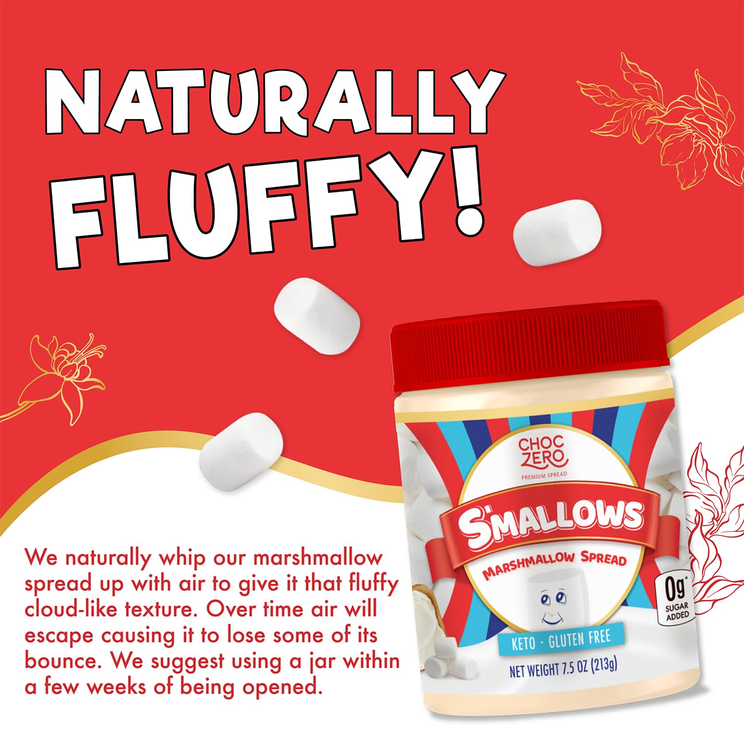 ChocZero_Marshmallow_Spread,_Gluten_Free,_Sugar_Free_Dessert_Creme_Dip,_Fat_Free,_High_in_Fiber,_7.5_oz_Jar