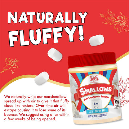 ChocZero_Marshmallow_Spread,_Gluten_Free,_Sugar_Free_Dessert_Creme_Dip,_Fat_Free,_High_in_Fiber,_7.5_oz_Jar